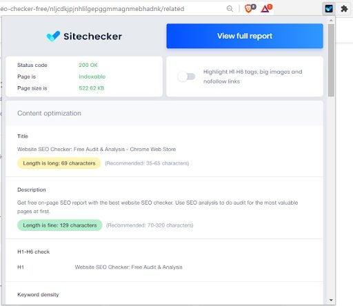 How to use Website SEO Checker for Chrome