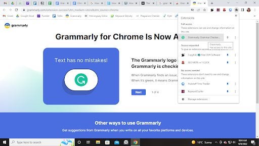 How to use the Grammarly Chrome extension