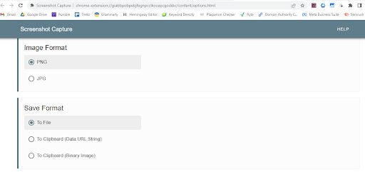 How to use the Screenshot Capture Chrome extension