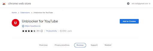 How to use the Unblocker for YT Chrome extension