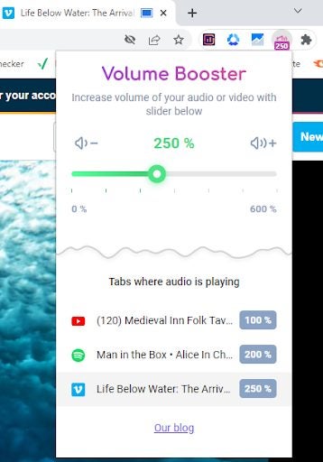 How to use the Volume Booster Chrome extension