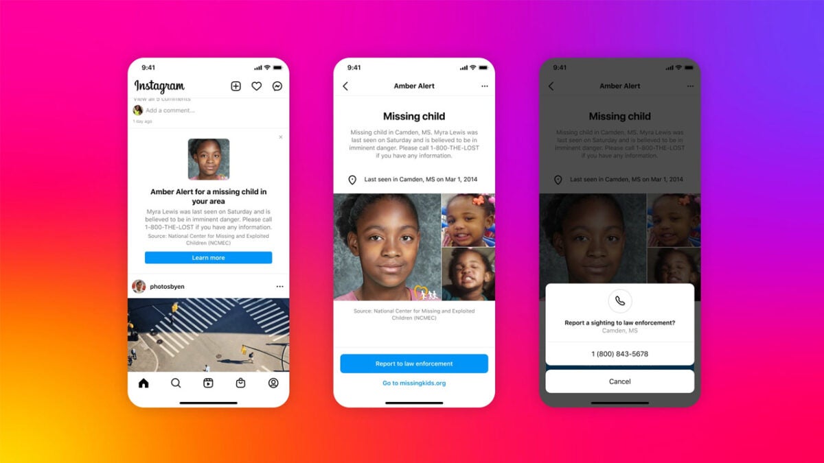 Instagram launching Amber Alerts to help find missing children
