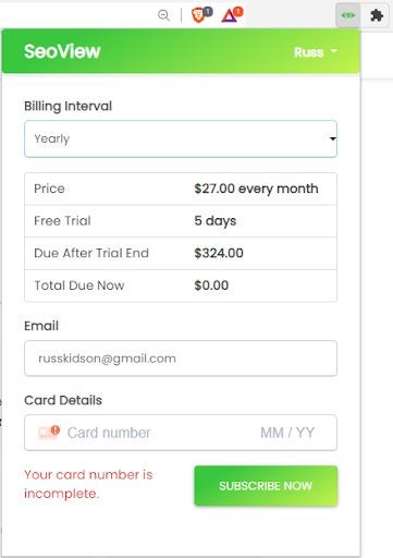 SeoView for Chrome