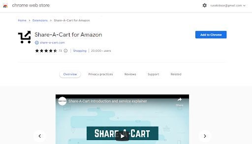 Show off your shopping list with Share-a-Cart For Amazon