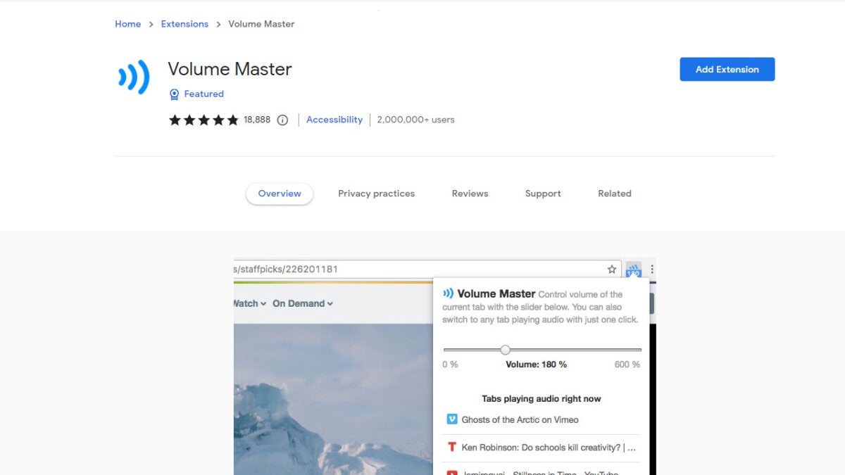 Present the best sound with Volume Master Chrome extension