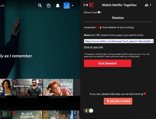 Watch Netflix Together Chrome extension