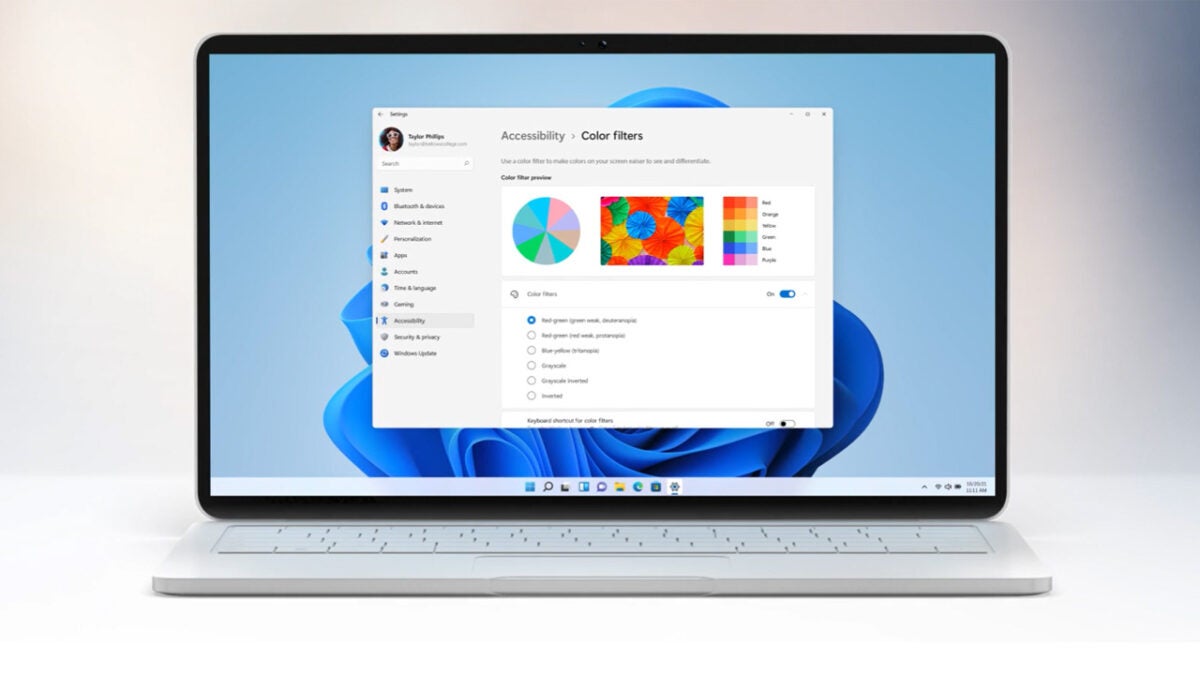 Windows 11 on a surface laptop