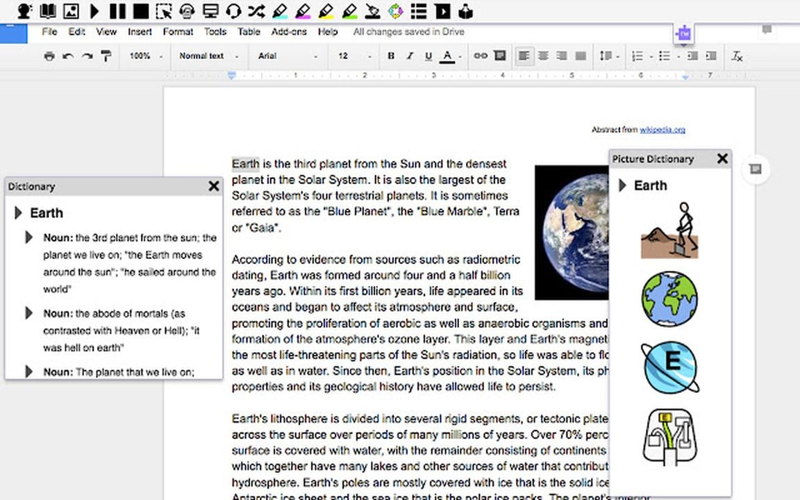 Use the dictionary tool in Google Read&Write