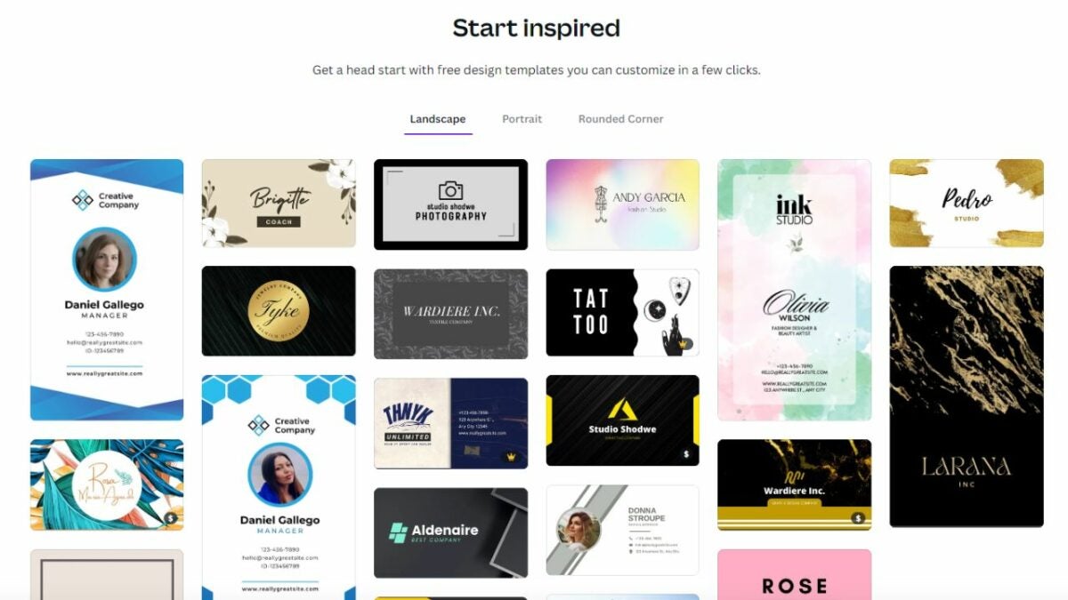 Use Canva to make custom business cards