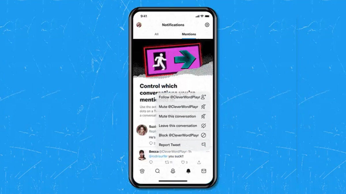 New unmentioning feature on Twitter