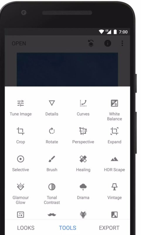 using Snapseed on Android