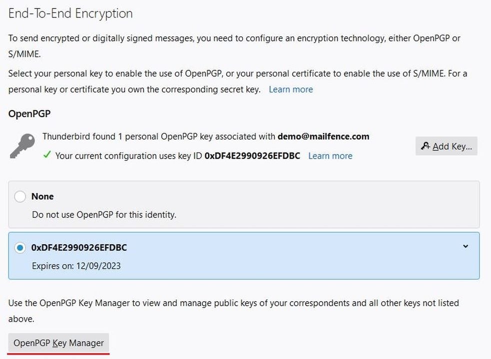 You'll need access to your cotact's public key as well to deliver encrypted messages in Thunderbird
