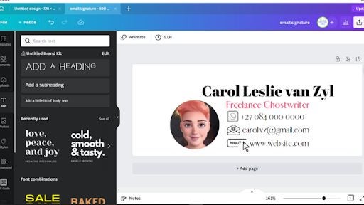 Create your own professional email signature design in Canva
