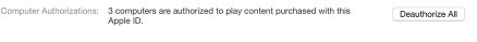 Deauthorize all computers in iTunes