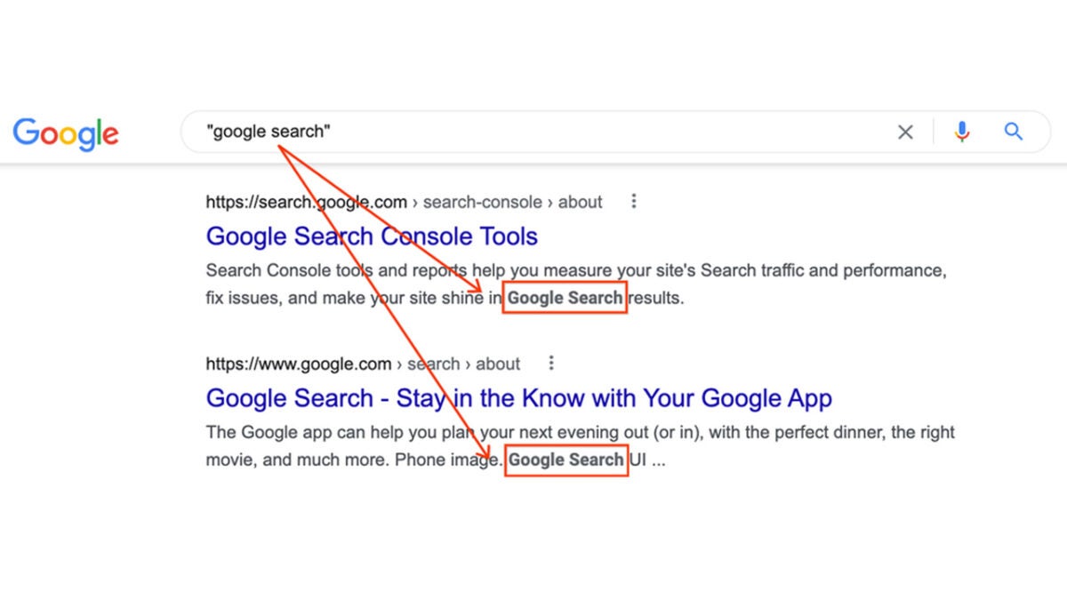 Google quotes bold snippet