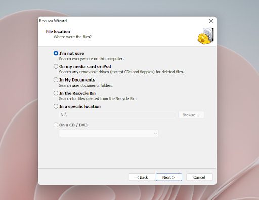 How to recover deleted files With Recuva