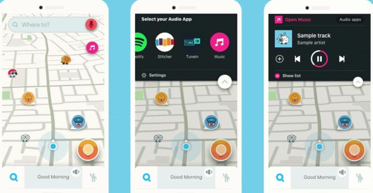 Use the podcast controls to listen while navigation safely