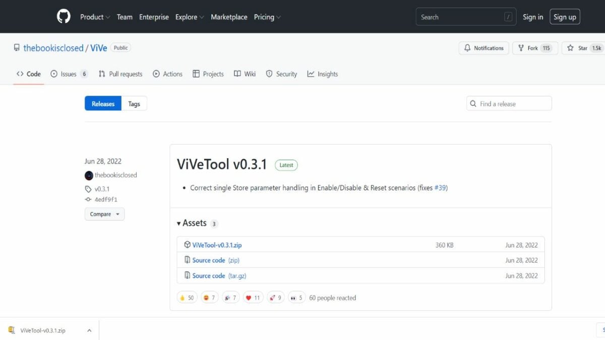 Download the file from GitHub