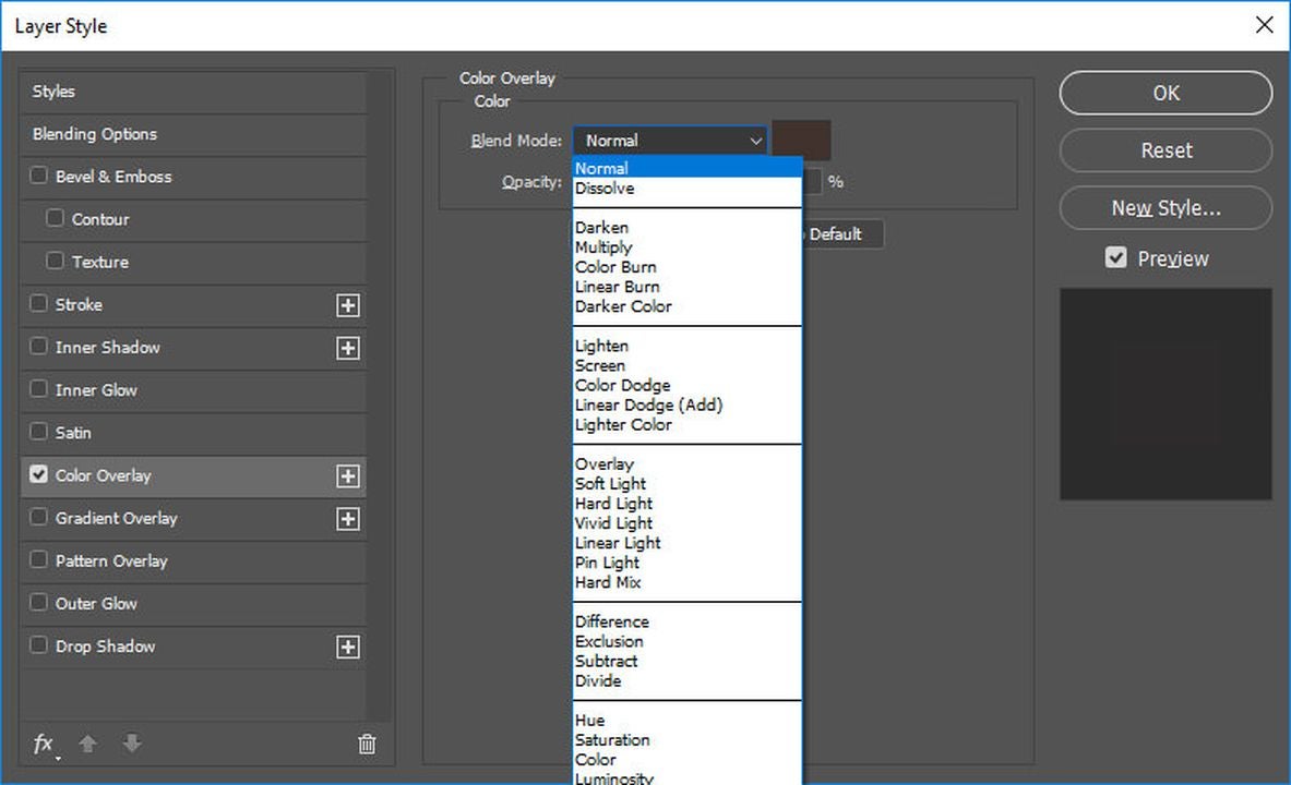Access Photoshop's blending feature to begin blending your two images together.