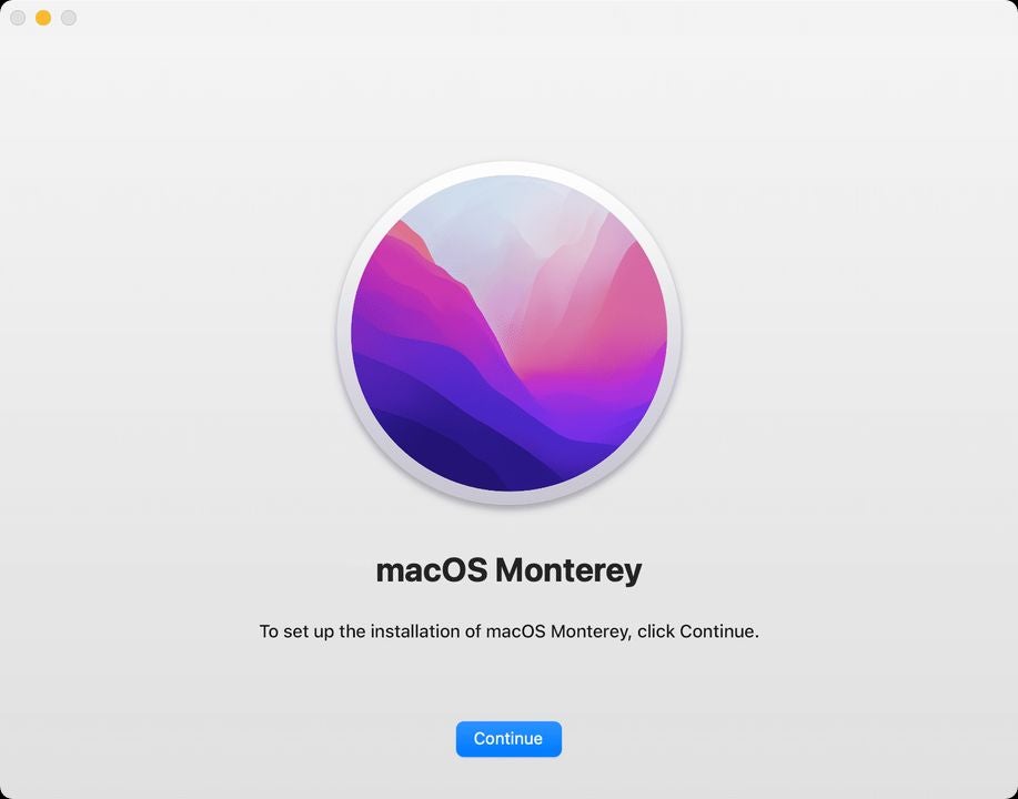 A pink and purple macOS Monterey icon on a white background