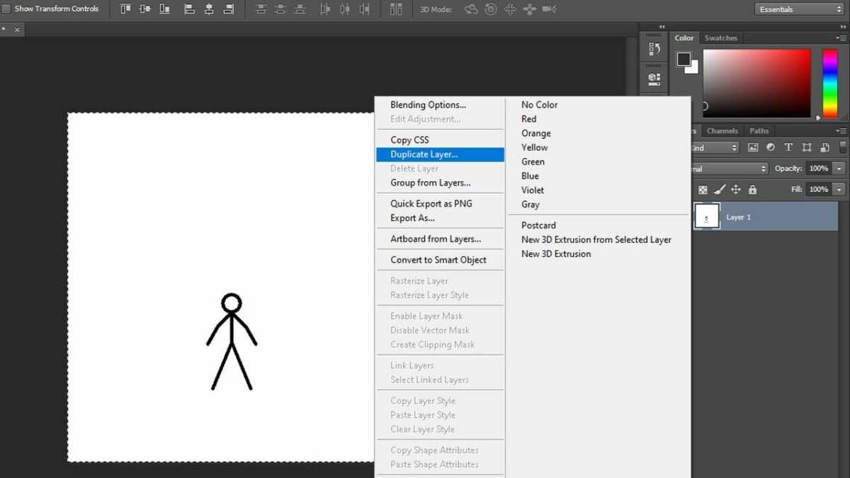 Duplicate Layer in Photshop.