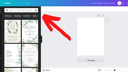 Canva is a great tool for designing invitations from scratch