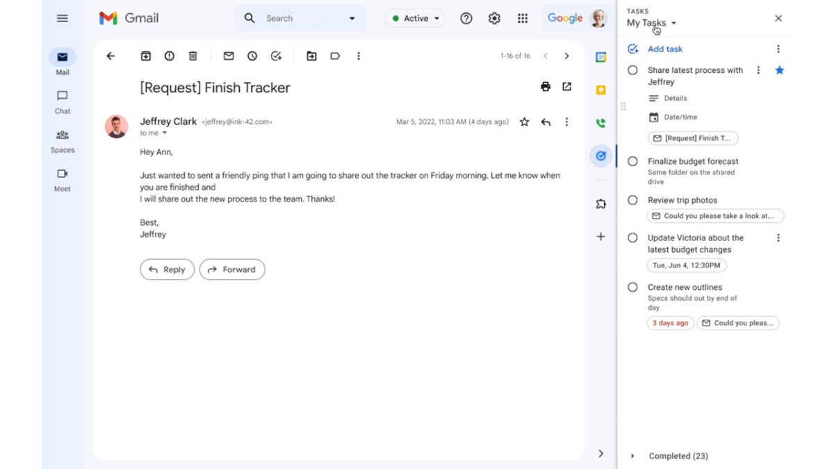 Google Tasks Gmail integration