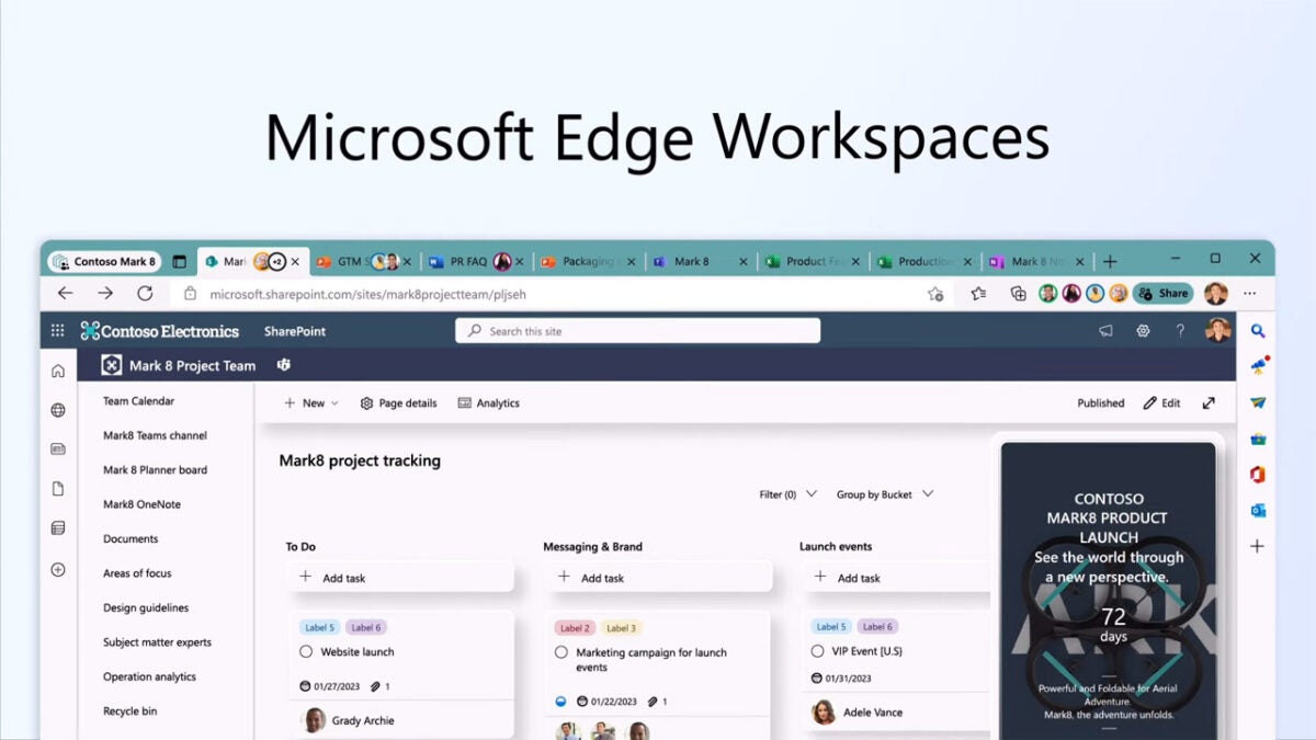 New workspaces on microsoft edge