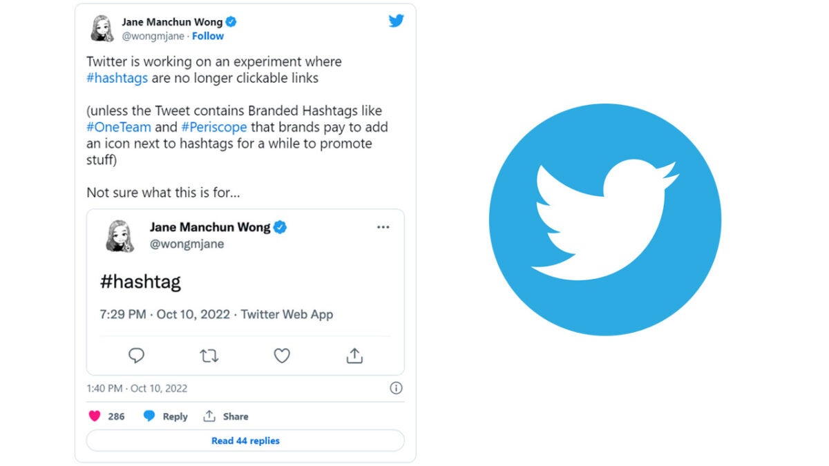 Twitter hashtag update