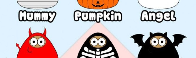 Pou si veste a tema Halloween. Su Android