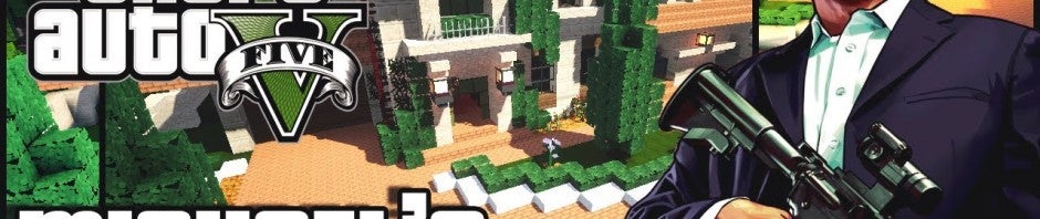 La casa di Michael, uno dei protagonisti di GTA 5, riprodotta in Minecraft