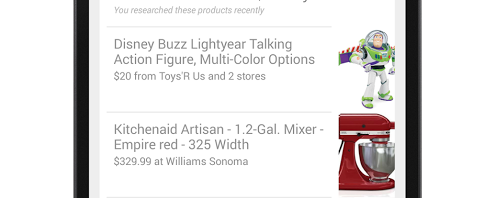 Update di Google Now su Android: ora con avviso di disponibilità sui prodotti cercati