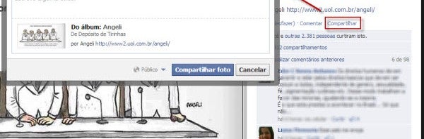 Facebook atualiza o look da janela “compartilhar status”