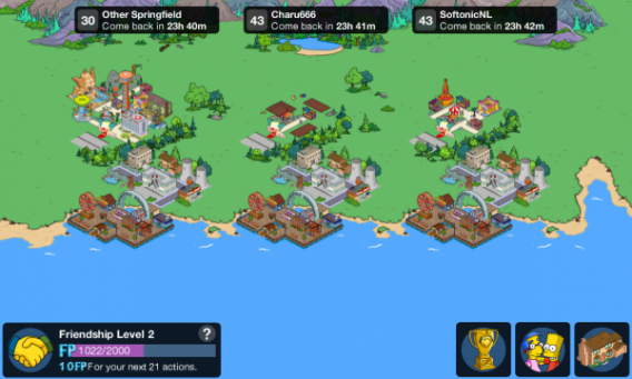 Adicione amigos para ganhar mais dinheiro e pontos no The Simpsons Tapped Out