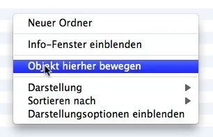 OS X Lion: Dateien mit Cut and Paste verschieben
