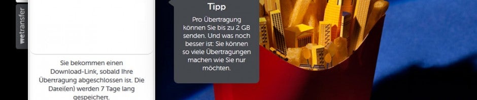 Große Dateien verschicken mit WeTransfer