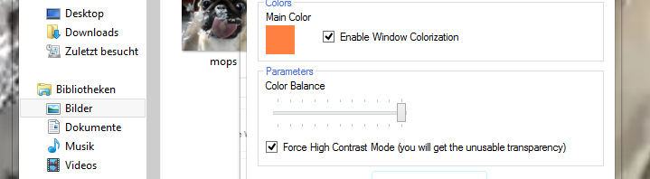 Aero-Transparenzeffekt für Windows 8