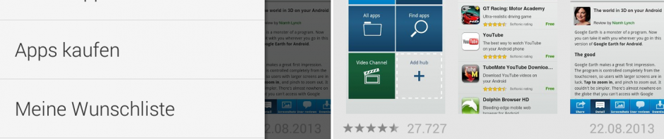 Neue Version von Google Play: Version 4.4 mit Seitenleiste