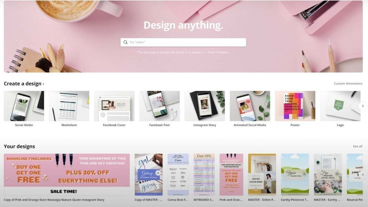 Kostenlose Designs mit Canva Free ‒ Möglichkeiten des Design-Tools