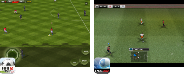 PES 2012 - FIFA 12 - Comparaison graphismes