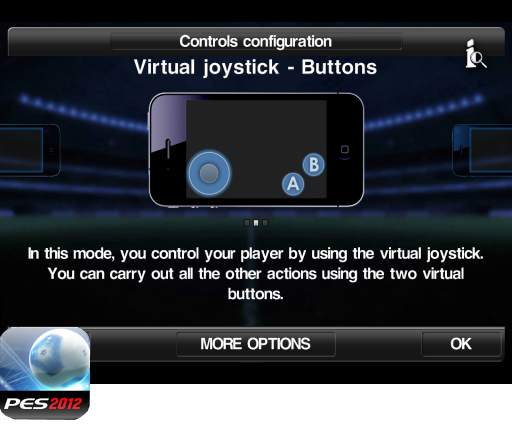 3 modes de contrôle pour PES 2012 sur iPhone