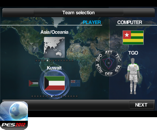 PES 2012, le choix dans les équipes