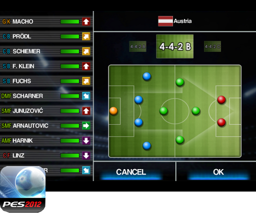 PES 2012, schémas tactiques