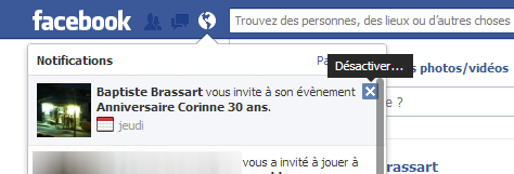 Croix pour désactiver Croix pour désactiver