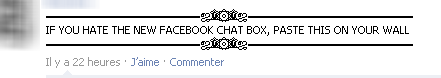 Facebook Chat haters message