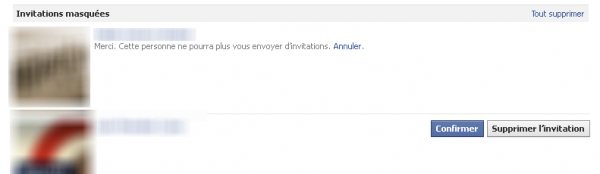 Supprimer la demande d'ajout d'amis Facebook