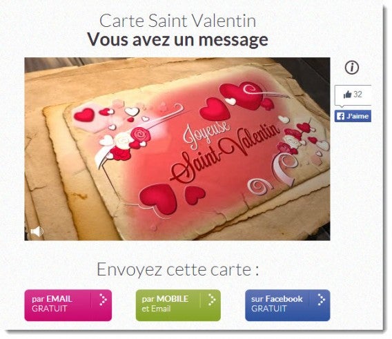 carte Saint-Valentin virtuelle