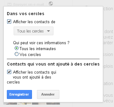 Masquer ses contacts sur Google+