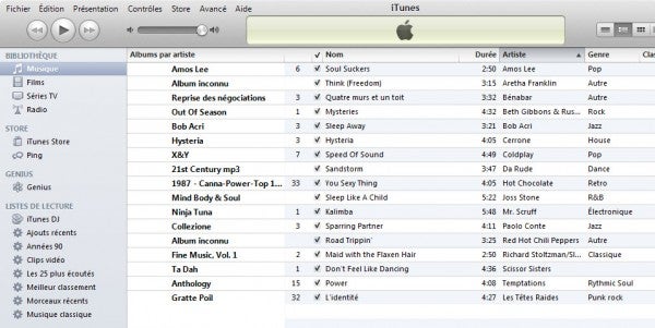 Bibliothèque musicale d'iTunes