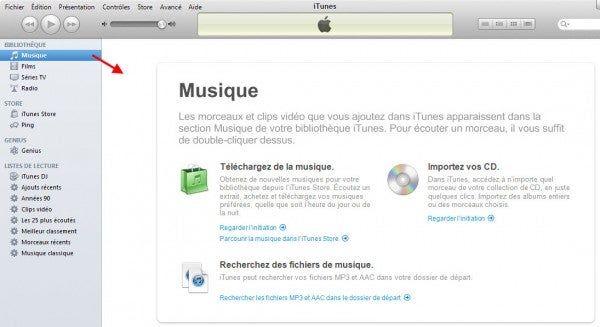 Importer de la musique dans iTunes